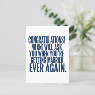 Grappige trouwerij felicitaties getrouwd briefkaart