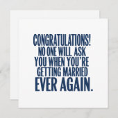 Grappige trouwerij felicitaties met de verloving g feestdagenkaart (Voorkant / Achterkant)