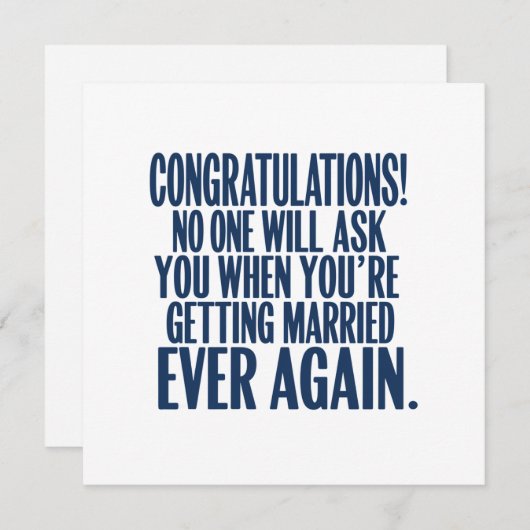 Grappige trouwerij felicitaties met de verloving g feestdagenkaart (Voorkant / Achterkant)