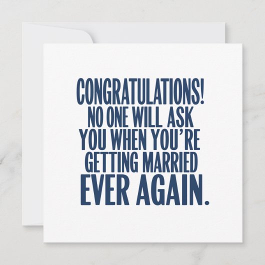 Grappige trouwerij felicitaties voor pasgetrouwden feestdagenkaart (Voorkant)