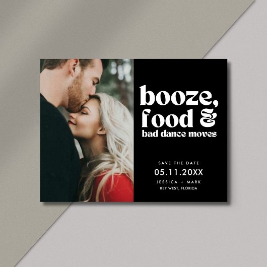 Grappige trouwfoto Save the Date Aankondigingskaart