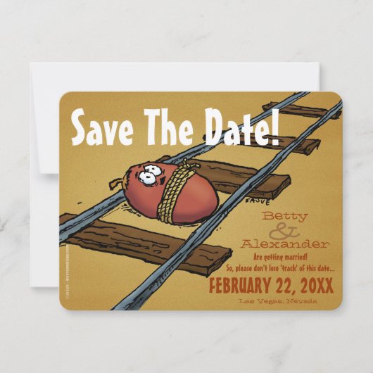 Grappige Trouwkaart - Bewaar de Datum Save The Date (Voorkant)