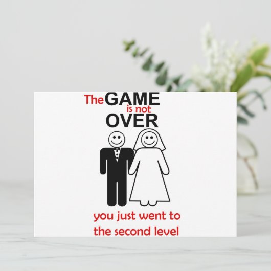 grappige trouwuitnodiging kaart (Staand voorkant)