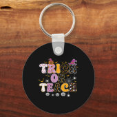 Grappige truc of leer Halloween leraar Sleutelhanger (Voorkant)