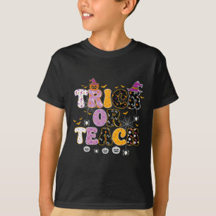 Grappige truc of leer Halloween leraar T-shirt