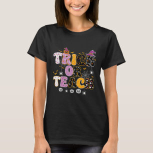 Grappige truc of leer Halloween leraar T-shirt