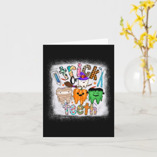Grappige truc of tanden Tandheelkundige onmiddelli Kaart (Gele Bloem)