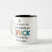 Grappige Truck Driver Waardering Gift Tweekleurige Koffiemok (Voorkant links)