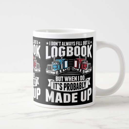 Grappige Trucker Trucking Humor Tractor Trailer Tr Grote Koffiekop (Rechts)