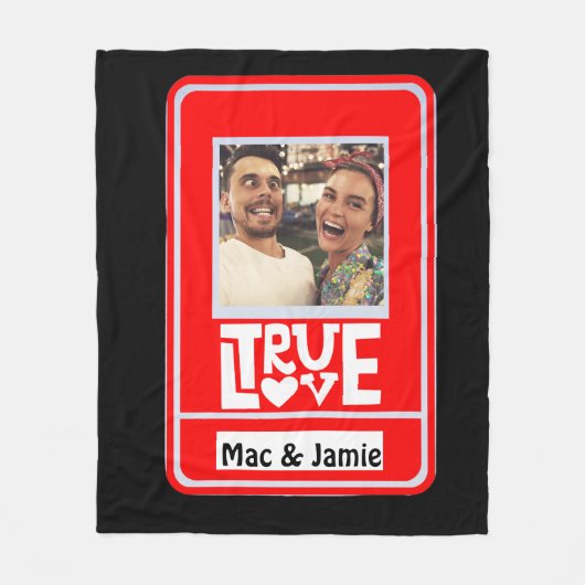 GRAPPIGE True Love Couple's Foto Namen Fleece Deken (Voorkant)