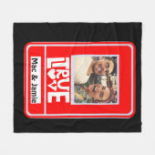 GRAPPIGE True Love Couple's Foto Namen Fleece Deken (Voorkant (Horizontaal))
