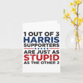 Grappige Trump 1 op de 3 Kamala Harris supporters Kaart (Gele Bloem)