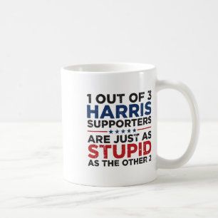 Grappige Trump 1 op de 3 Kamala Harris supporters Koffiemok