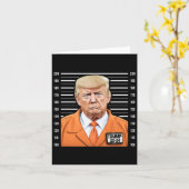 Grappige Trump 2024 Gevangene Mugshot Kaart (Gele Bloem)