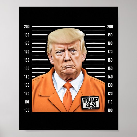 Grappige Trump 2024 Gevangene Mugshot Poster (Voorkant)