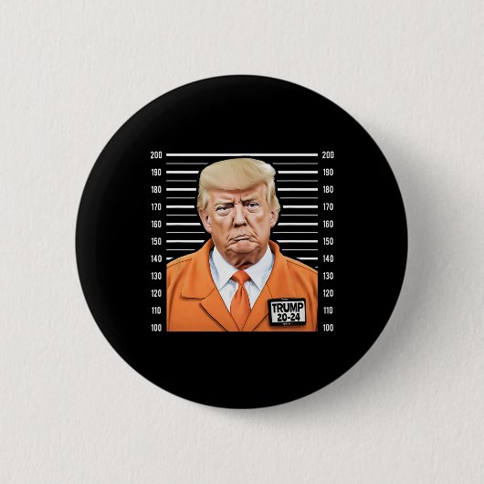 Grappige Trump 2024 Gevangene Mugshot Ronde Button 5,7 Cm (Voorkant)