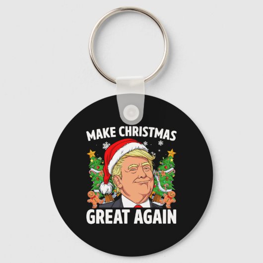 Grappige Trump 2024 Maak Kerstmis Groot Again Mann Sleutelhanger (Voorkant)