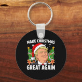 Grappige Trump 2024 Maak Kerstmis Groot Again Mann Sleutelhanger (Voorkant)