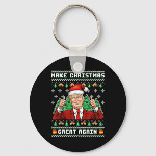 Grappige Trump 2024 Maak Kerstmis weer geweldig Le Sleutelhanger