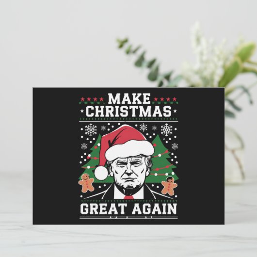 Grappige Trump 2024 Maak Kerstmis weer Groot  Feestdagenkaart (Staand voorkant)