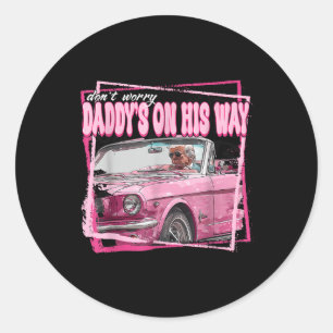 Grappige Trump 2024 Pink Daddys op weg Ronde Sticker