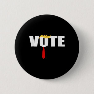 Grappige Trump 2024 stemmen met Trump haar en rode Ronde Button 5,7 Cm