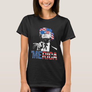 Grappige Trump 4 juli Amerikaanse vlag Sungl T-shirt