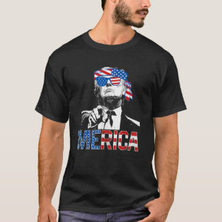 Grappige Trump 4 juli Amerikaanse vlag Sungl T-shirt