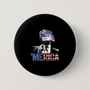 Grappige Trump 4 juli Merica Amerikaanse vlag zonn Ronde Button 5,7 Cm