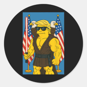Grappige Trump 4 mei met jou vs Vatican Christi Ronde Sticker