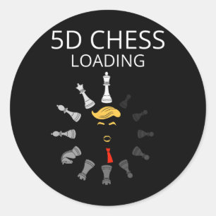 Grappige Trump 5d Schaken Laden Sarcastische Polit Ronde Sticker