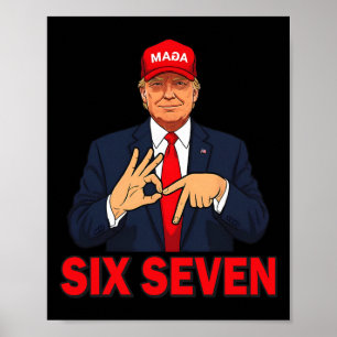 Grappige Trump 67 Meme Kostuum Zes Zeven Kerstmis Poster
