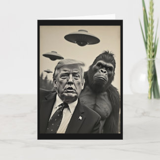 Grappige Trump Bigfoot Selfie Met Ufos Weird Alien Kaart