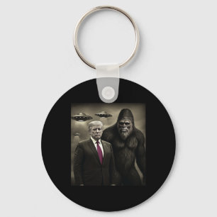 Grappige Trump Bigfoot Ufo Alien Ontmoeting Samenz Sleutelhanger