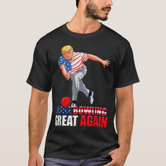 Grappige Trump Bowling Maak Bowling Groot Opnieuw T-shirt (Voorkant)