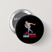 Grappige Trump Bowling Maakt Bowling Groter Dan oo Ronde Button 5,7 Cm (Voorkant /achterkant)