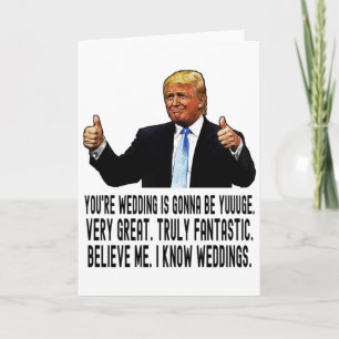 Grappige Trump bruiloft Kaart, Grappige bruiloft K Kaart