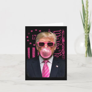 Grappige Trump Bubble Gum Pink Amerikaanse vlag Kaart