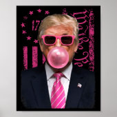 Grappige Trump Bubble Gum Pink Amerikaanse vlag Poster (Voorkant)