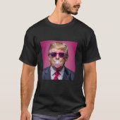 Grappige Trump Bubble Gum Roze Zonnebril Felon Pre T-shirt (Voorkant)