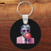 Grappige Trump Bubble Gum Yum Cadeaus Sleutelhanger (Voorkant)