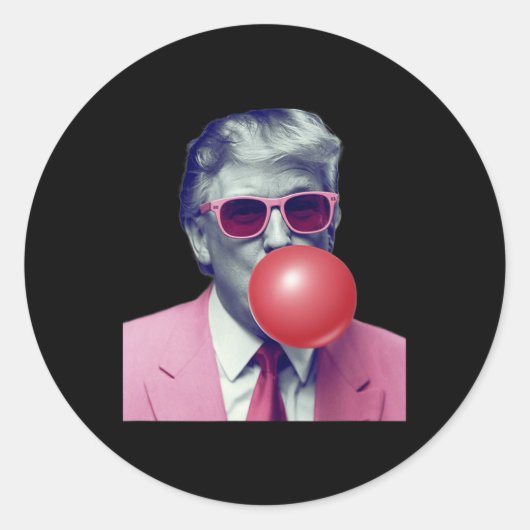 Grappige Trump Bubble Gum Yum Gifts Ronde Sticker (Voorkant)