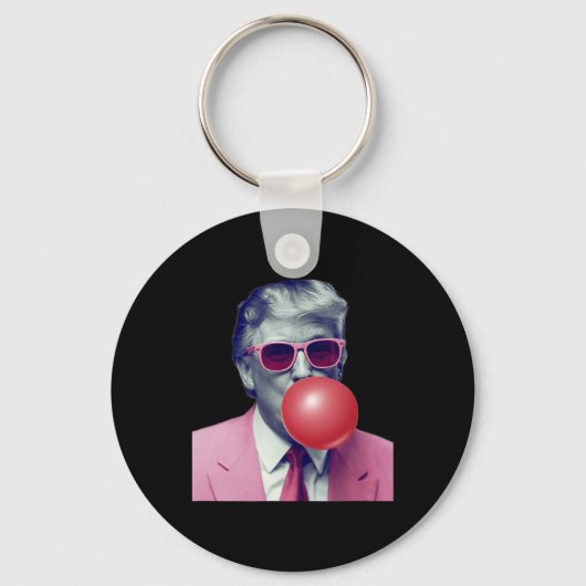 Grappige Trump Bubble Gum Yum Gifts Sleutelhanger (Voorkant)