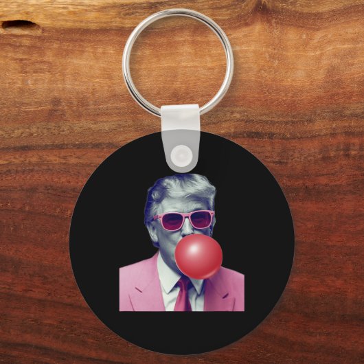 Grappige Trump Bubble Gum Yum Gifts Sleutelhanger (Voorkant)