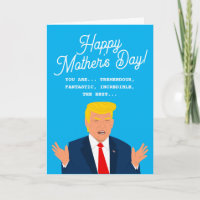 Grappige Trump-cartoongelukskaart voor Moederdag
