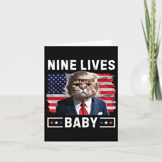 Grappige Trump Cat 9 leeft Baby Grappig Stem op Tr Kaart (Voorkant)