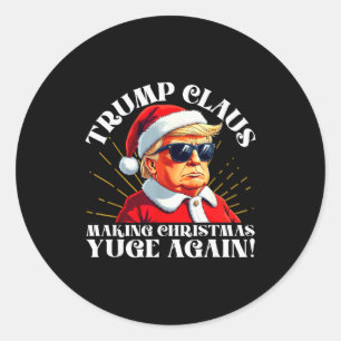Grappige Trump Claus maakt Kerstmis weer enorm Ronde Sticker