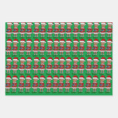 Grappige Trump Custom Face Foto Elf Christmas Pink Inpakpapier Vel (Voorkant 3)