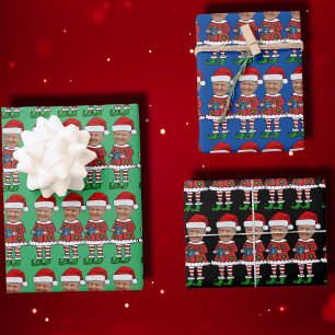 Grappige Trump Custom Gezicht Foto Elf Kerstmis Inpakpapier Vel