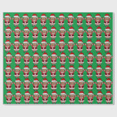 Grappige Trump Custom Gezicht Foto Santa Head Cadeaupapier (Vlak)